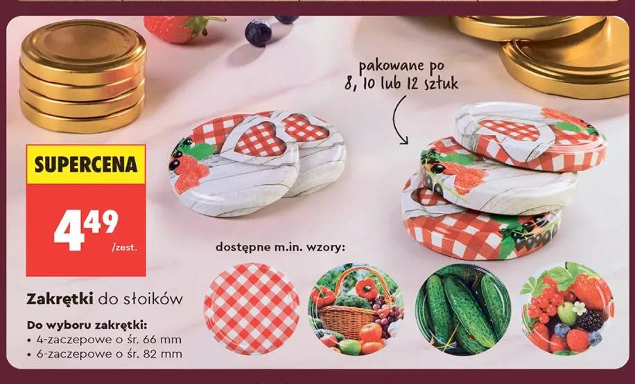Zakrętki do słoików 4-zaczepowe Smukee +1 wariant