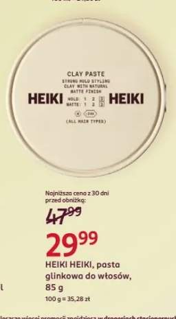 Pasta glinkowa do włosów HEIKI HEIKI