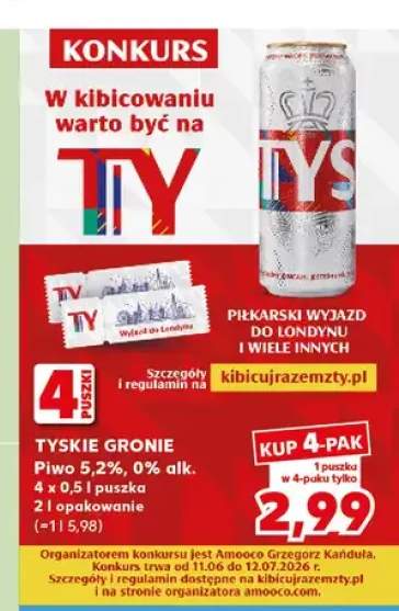 Piwo Tyskie Gronie 4-pak +1 wariant
