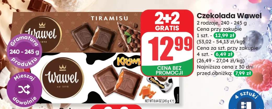 Czekolada Wawel Krówkowa +1 wariant