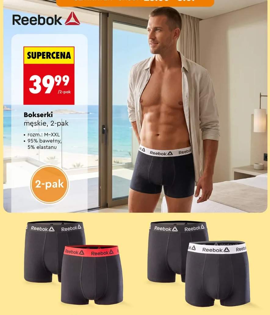 Bokserki męskie Reebok 2-pak