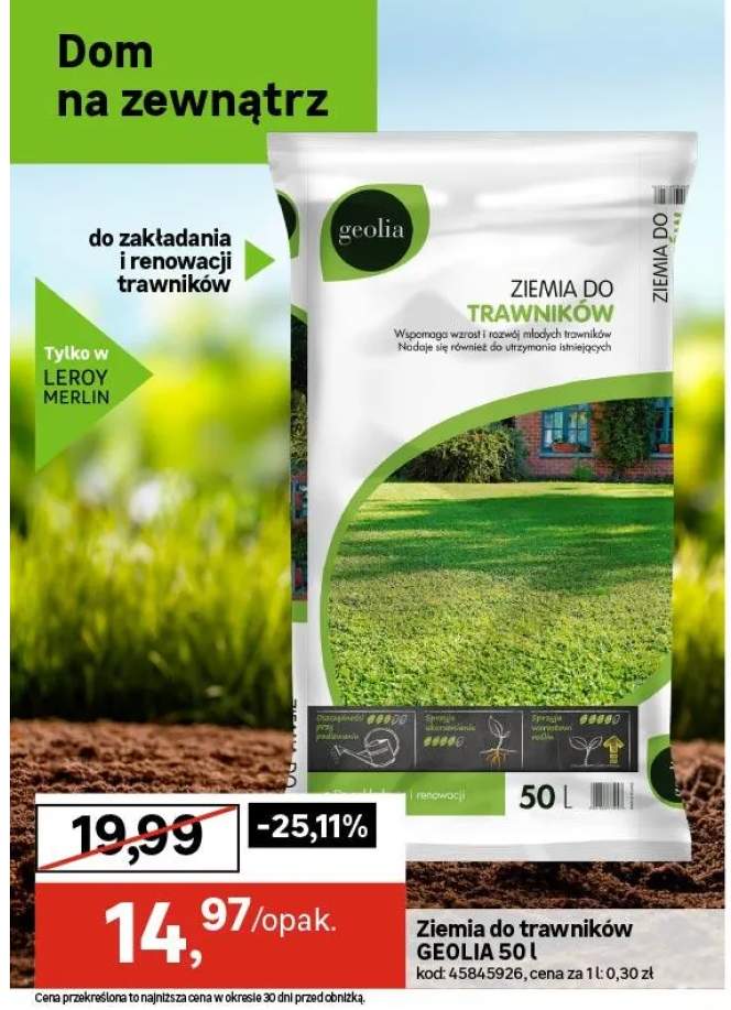 Ziemia do trawników 50l Geolia