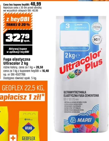 Mapei Fuga elastyczna UltraColor Plus 100 biała 2kg