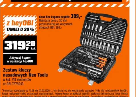 Neo Tools Zestaw kluczy nasadowych - 216 el.