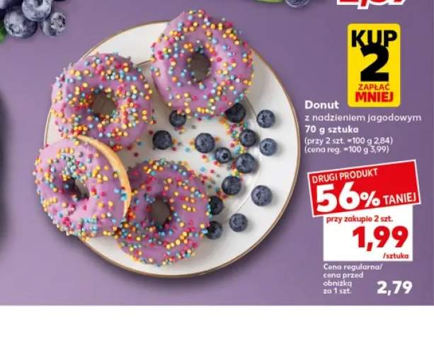 Donut z nadzieniem jagodowym