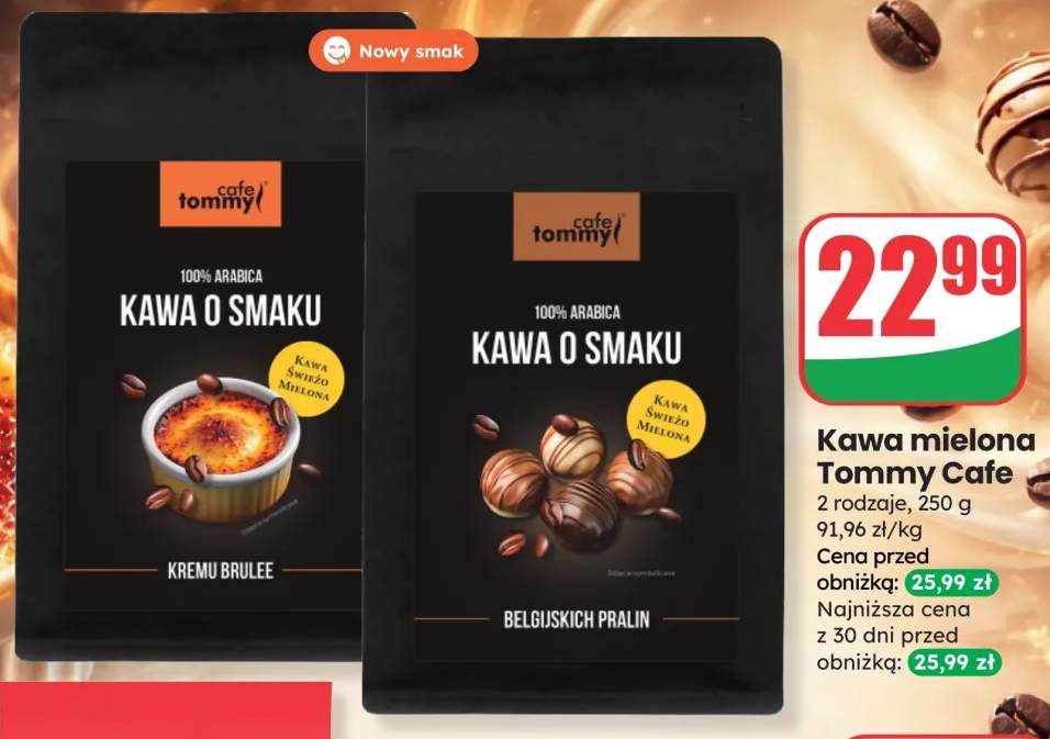 Kawa mielona Tommy Cafe o smaku Kremu Brulee +1 wariant