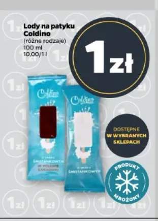 Lody o smaku śmietankowym w polewie kakaowej Coldino +1 wariant
