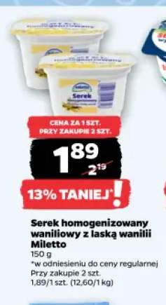 Serek homogenizowany waniliowy z laską wanilii Miletto