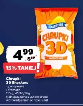 Chrupki 3D paprykowe Snaxters +1 wariant