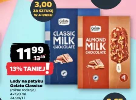 Lody na patyku Gelato Classico Classic Milk Chocolate +1 wariant