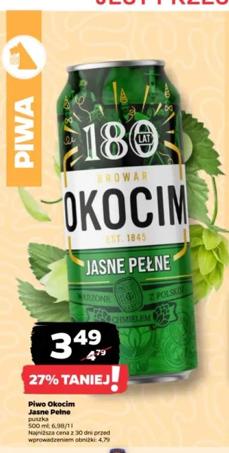 Piwo Okocim Jasne Pełne