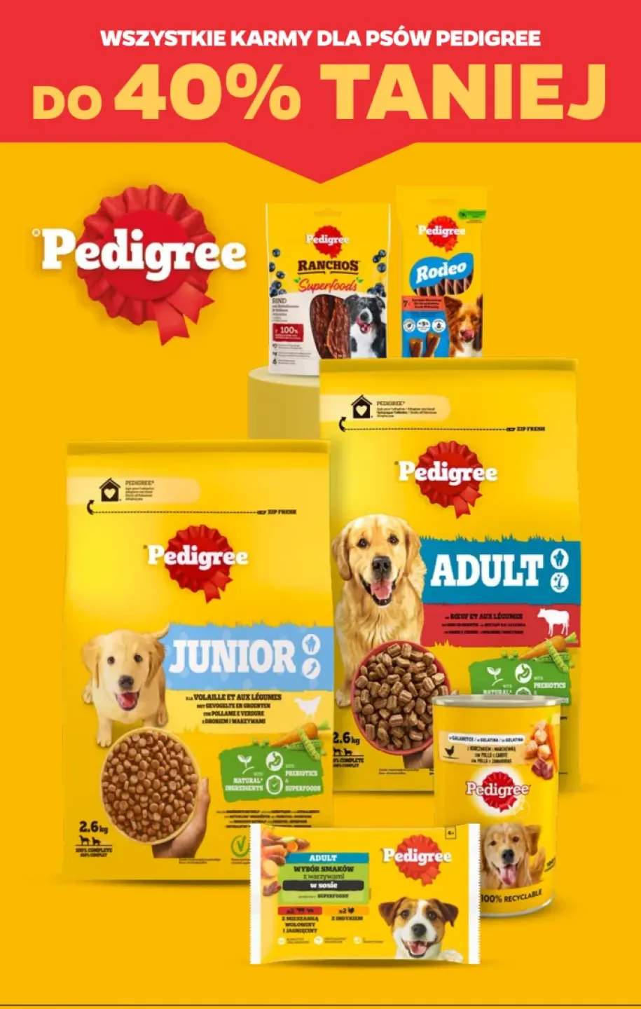 Karmy dla psów Pedigree +6 wariantów