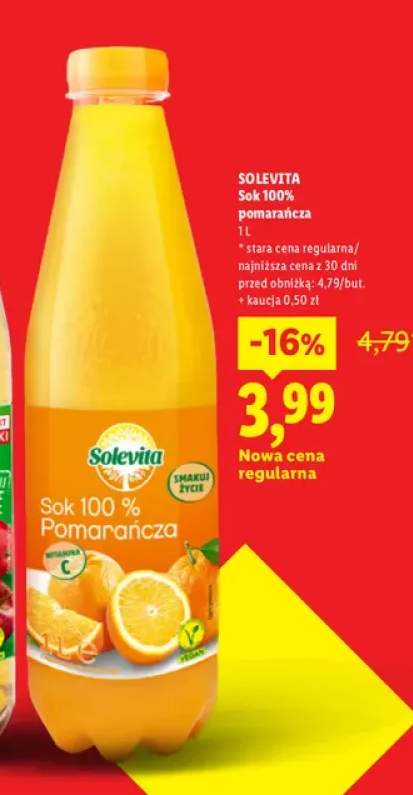 Sok 100% pomarańcza Solevita