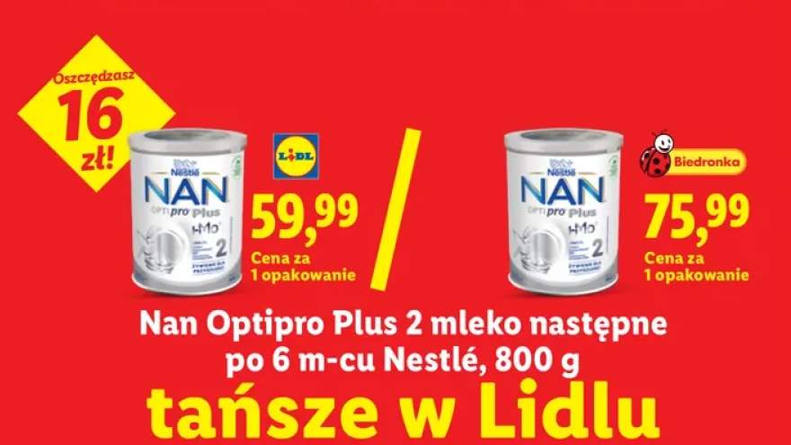 Mleko następne Nan Optipro Plus 2 po 6 m-cu Nestlé