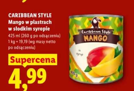 Mango w plastrach w słodkim syropie Caribbean Style