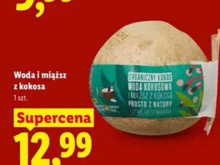 Woda i miąższ z kokosa