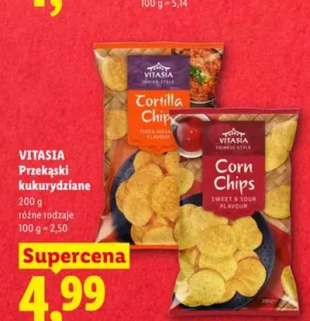 Chipsy kukurydziane Vitasia Tortilla Chips Tikka Masala +1 wariant