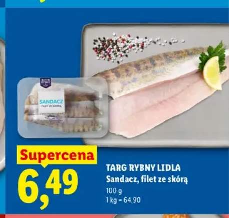 Sandacz filet ze skórą Targ Rybny Lidla