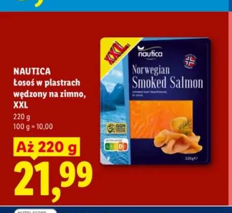 Łosoś w plastrach wędzony na zimno XXL Nautica