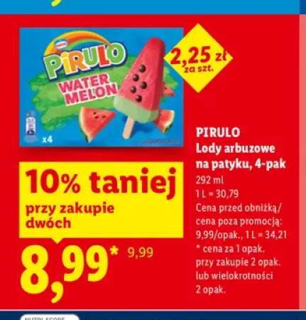 Lody arbuzowe na patyku Pirulo 4-pak