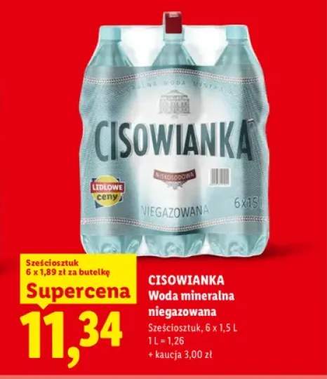 Woda mineralna niegazowana Cisowianka 6-pak
