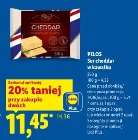 Ser cheddar w kawałku Pilos