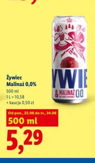 Piwo bezalkoholowe Żywiec Malinaż