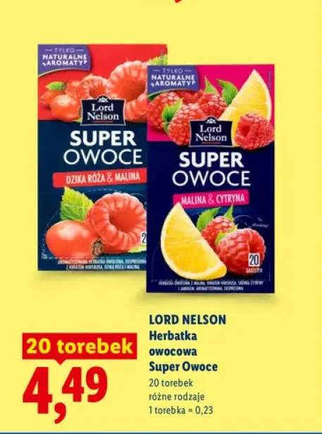 Herbatka owocowa Lord Nelson Super Owoce Dzika Róża & Malina +1 wariant