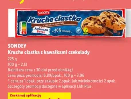 Kruche ciastka z kawałkami czekolady Sondey