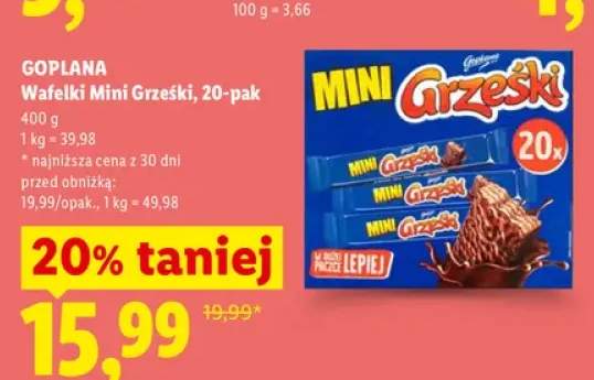 Wafelki Mini Grześki Goplana 20-pak