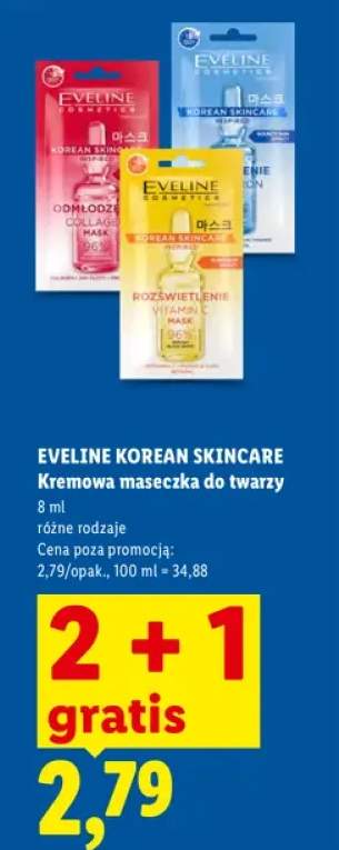 Kremowa maseczka do twarzy Eveline Korean Skincare Rozświetlenie Vitamin C Mask +1 wariant