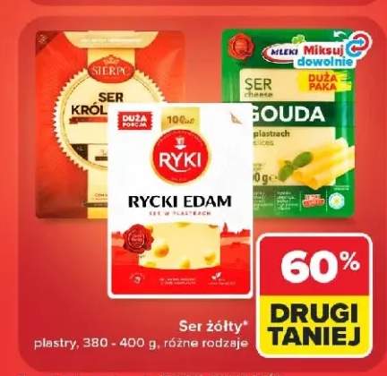 Ser żółty Królewski Sierpc plastry +2 warianty