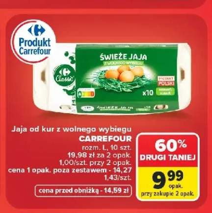 Jaja od kur z wolnego wybiegu Carrefour Classic