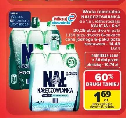 Woda mineralna Nałęczowianka niegazowana 6-pak +2 warianty