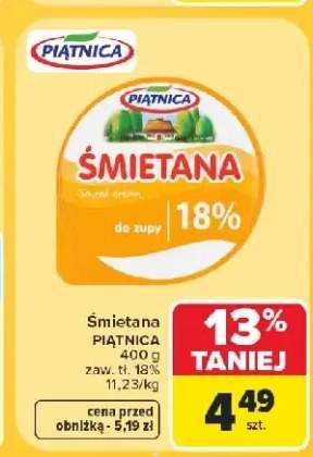 Śmietana Piątnica 18%