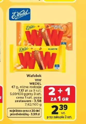 Wafelek WW E.Wedel Peanut Butter +1 wariant