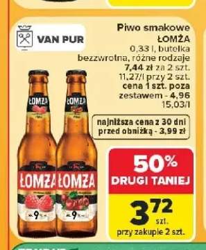 Piwo bezalkoholowe Łomża Radler Malina +1 wariant