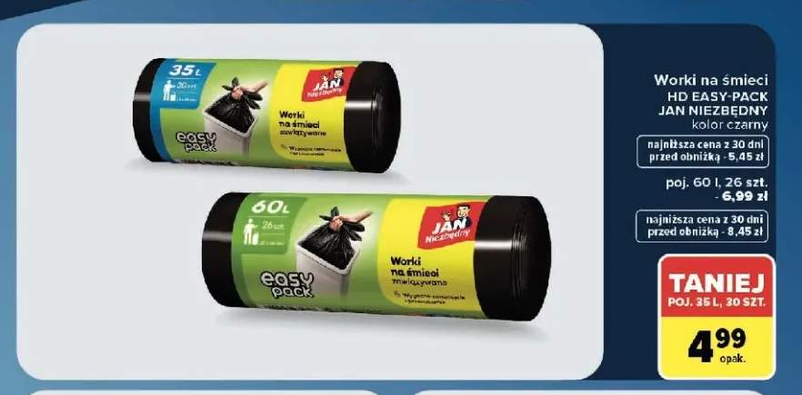 Worki na śmieci Jan Niezbędny Easy-Pack 60 l +1 wariant