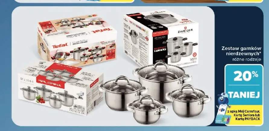 Zestaw garnków nierdzewnych Tefal Cook & Clip +2 warianty