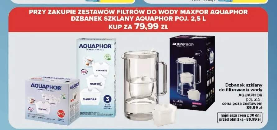 Dzbanek szklany do filtrowania wody Aquaphor 2,5 l