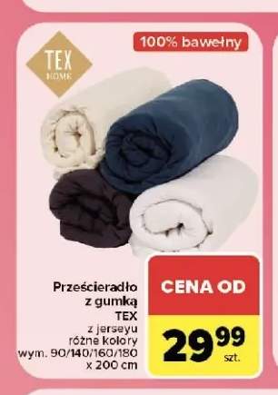 Prześcieradło z gumką z jerseyu 100% bawełny TEX