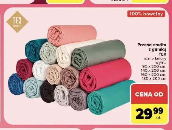 Prześcieradło z gumką 100% bawełny TEX
