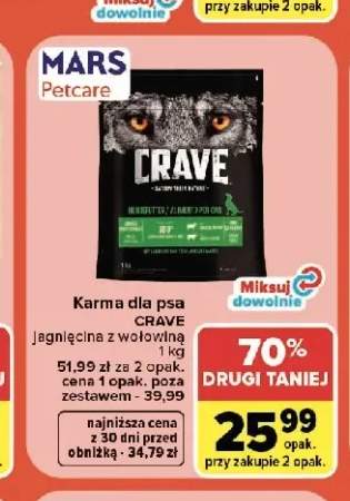 Karma dla psa Crave jagnięcina z wołowiną
