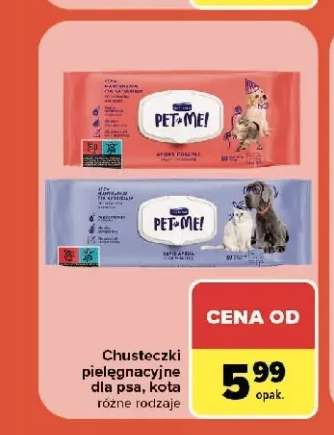 Chusteczki pielęgnacyjne dla psa i kota Pet Me!