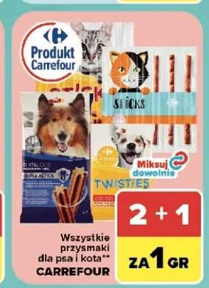 Przysmaki dla psa i kota Carrefour +2 warianty