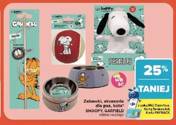 Zabawki i akcesoria dla psa i kota Snoopy i Garfield