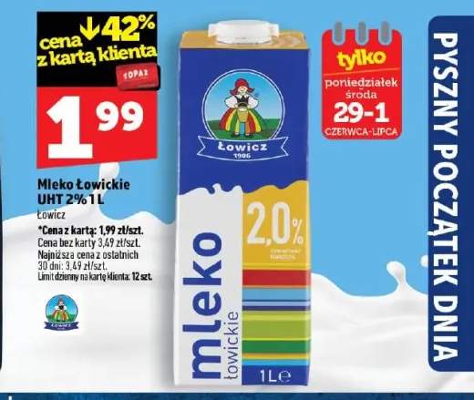 Mleko Łowickie UHT 2%