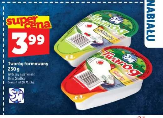 Twaróg formowany półtłusty OSM Siedlce +1 wariant