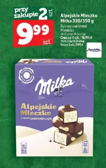 Alpejskie Mleczko o smaku śmietankowym Milka