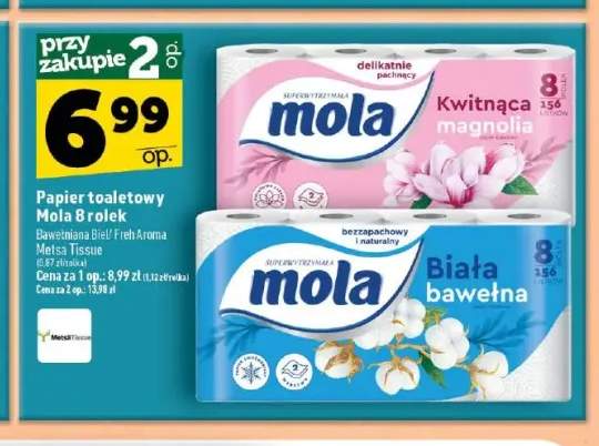 Papier toaletowy Mola Kwitnąca magnolia 8-pak +1 wariant